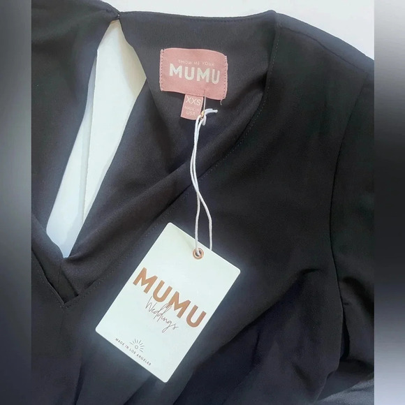 NWT Show Me Your Mumu Long Black Short Sleeve Dress Women Size XXS - Picture 4 of 9